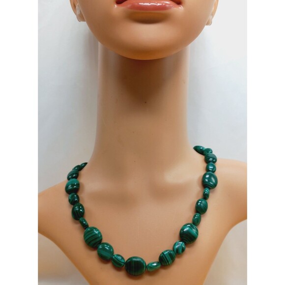 Carolyn Pollack RELIOS Sterling Chunky Green Malachite Toggle Necklace - Picture 7 of 9